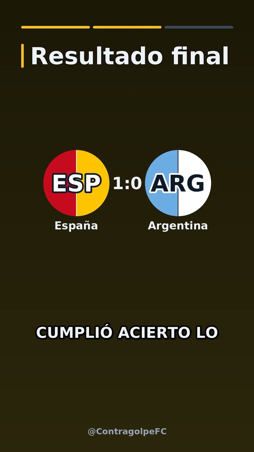 ESP 1:0 ARG — ¿Acertó el modelo? | Mundial 2026 #Shorts